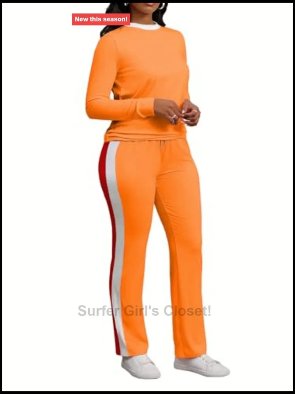 Long Sleeve Colorblock Sweatsuit 2 Piece Set Lounge Tracksuit